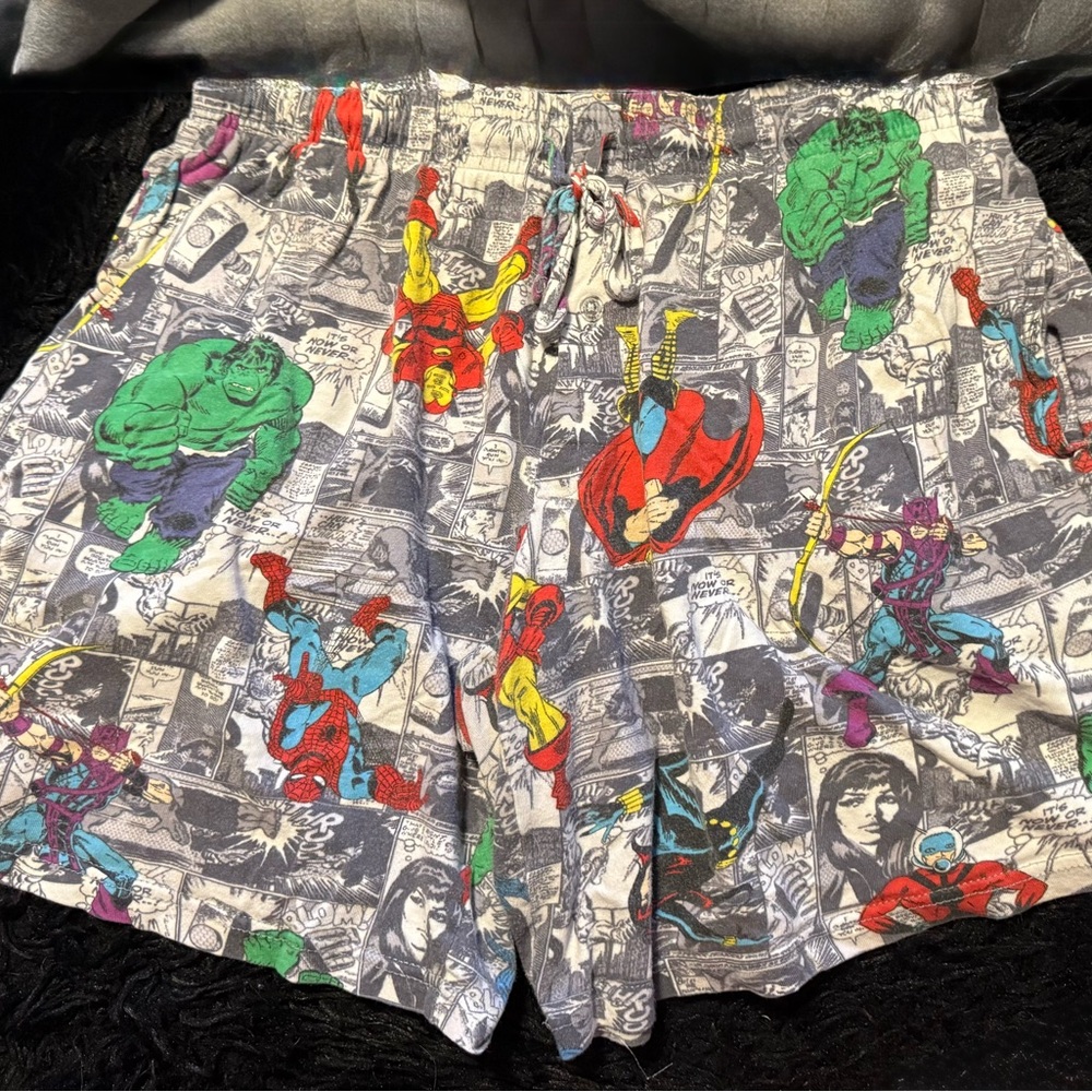 Marvel Vibrant Comic Print Shorts